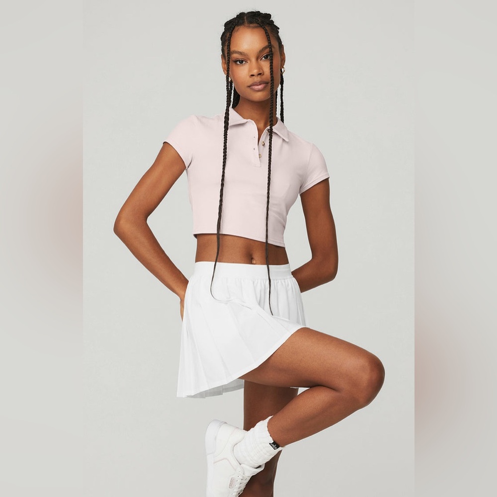 NEW ALO Yoga Choice Polo in Pink Sugar